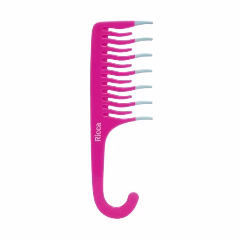 Pente Shower Cachos Rosa, da marca Ricca.