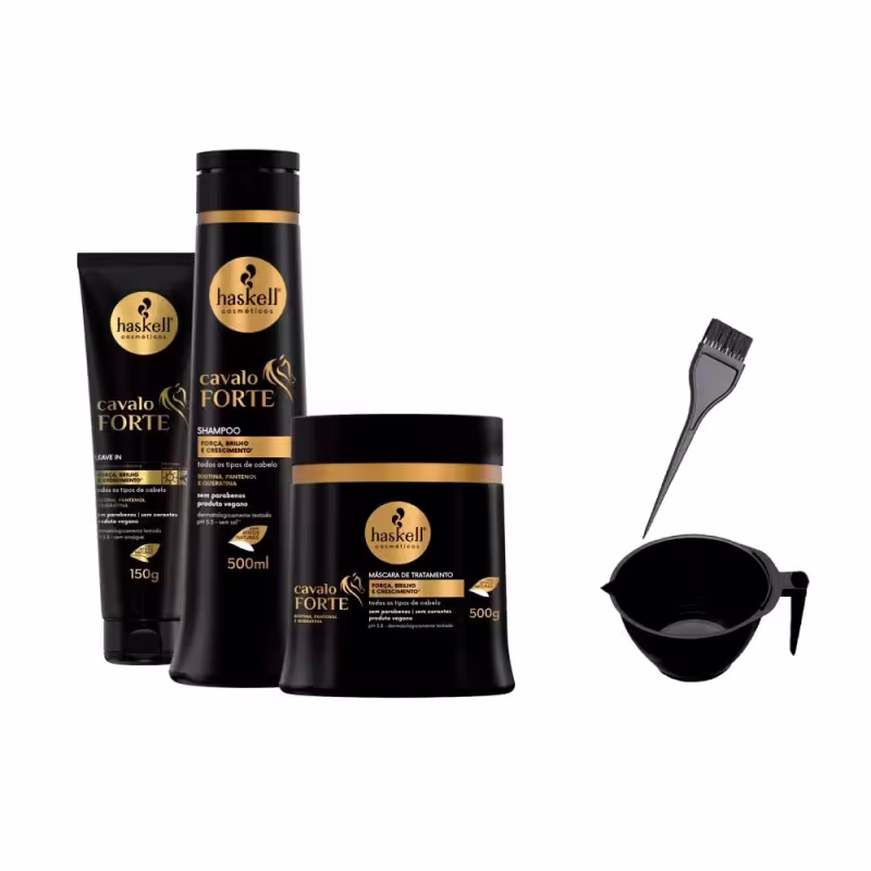 Kit Haskell Cavalo Forte + Acessórios, 5 produtos.