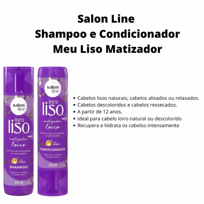 Kit Salon Line Meu Liso Matizador Loiro Basic Duo. 2 Produtos.