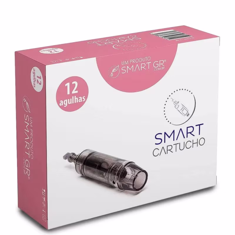 Kit 10 Cartucho Dermapen Preto 12 Agulhas Smart GR C/ Anvisa