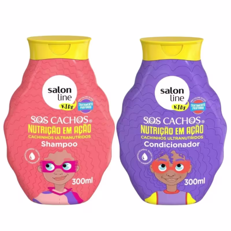 Shampoo + Condicionador Salon Line Kids Nutrição em Ação Sos Cachos 300ml