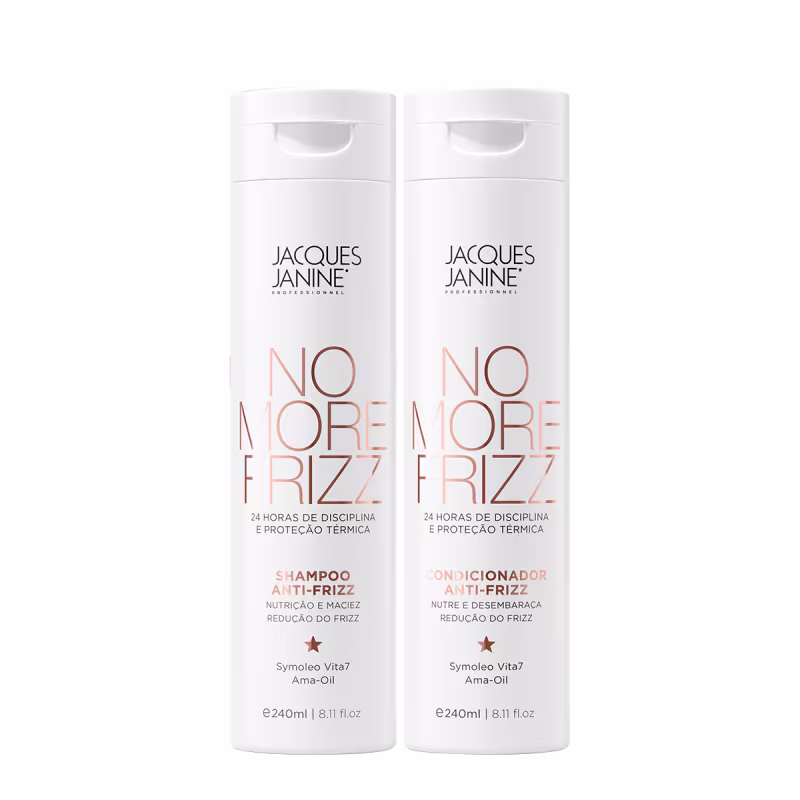Kit Jacques Janine Professionnel No More Frizz Shampoo Condicionador Máscara e Oils Baobab (4 produtos)