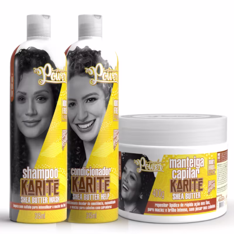 Trio Shampoo, Condicionador e Manteiga Karité Shea Butter - Soul Power