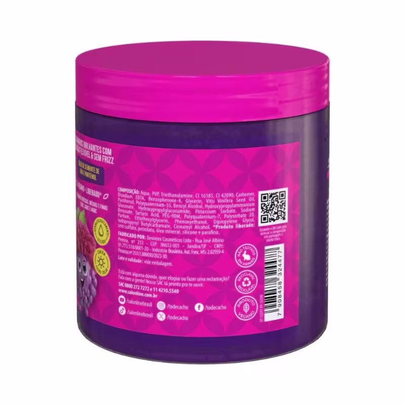 Gelatina Modeladora Salon Line #todecacho Kids Uva. Volumetria de 550g.