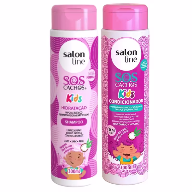 Kit Salon Line S.O.S Cachos Kids Basic Duo. 2 produtos.