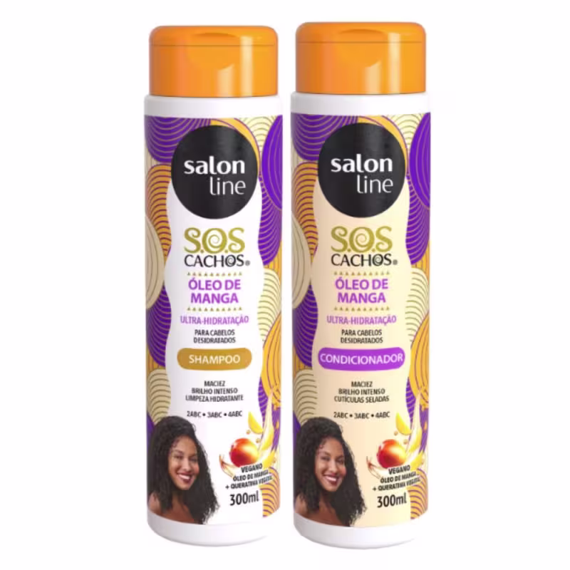 Shampoo + Condicionador Salon Line Sos Cachos Óleo de Manga 300ml