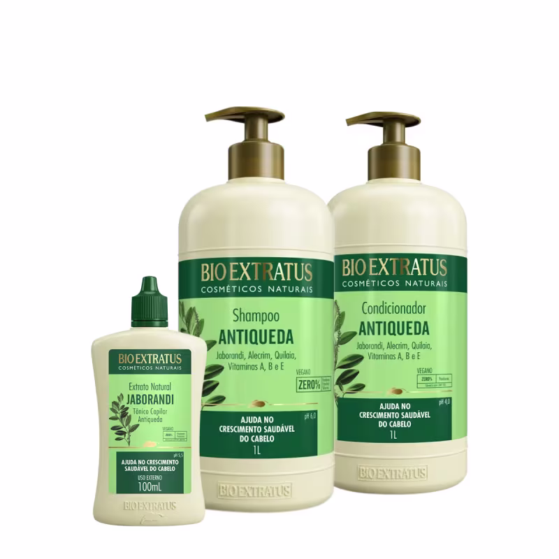 Kit Bio Extratus Jaborandi Antiqueda Shampoo Litro Condicionador e Tônico (3 produtos)