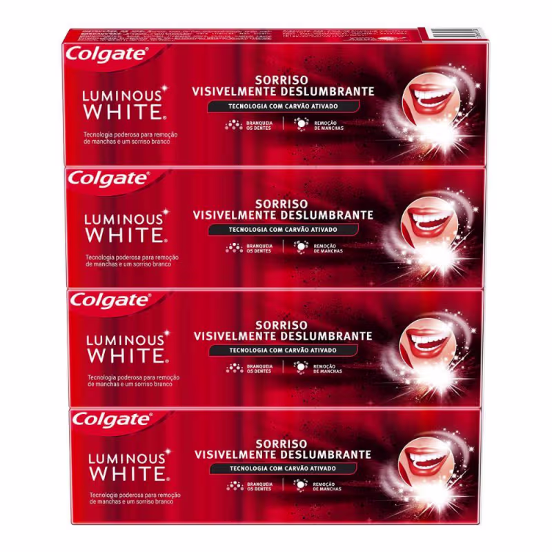 Kit Colgate Luminous White Carvão Ativado (4 Unidades)