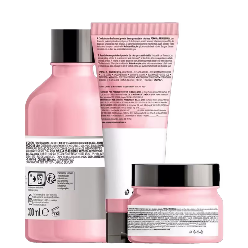 Kit L'Oréal Professionnel Vitamino Color Trio Home (Shampoo + Condicionador + Máscara)