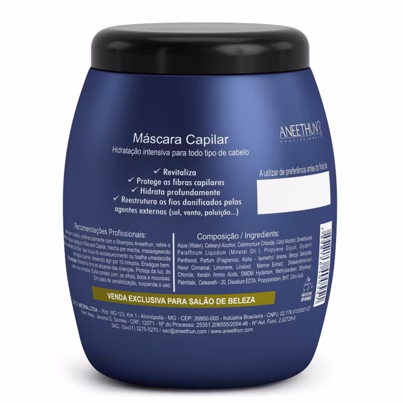 Aneethun Linha A - Kit Shampoo 300 ml + Máscara 500 g + Creme Silicone 250 ml + Creme Silicone Cachos 250 ml