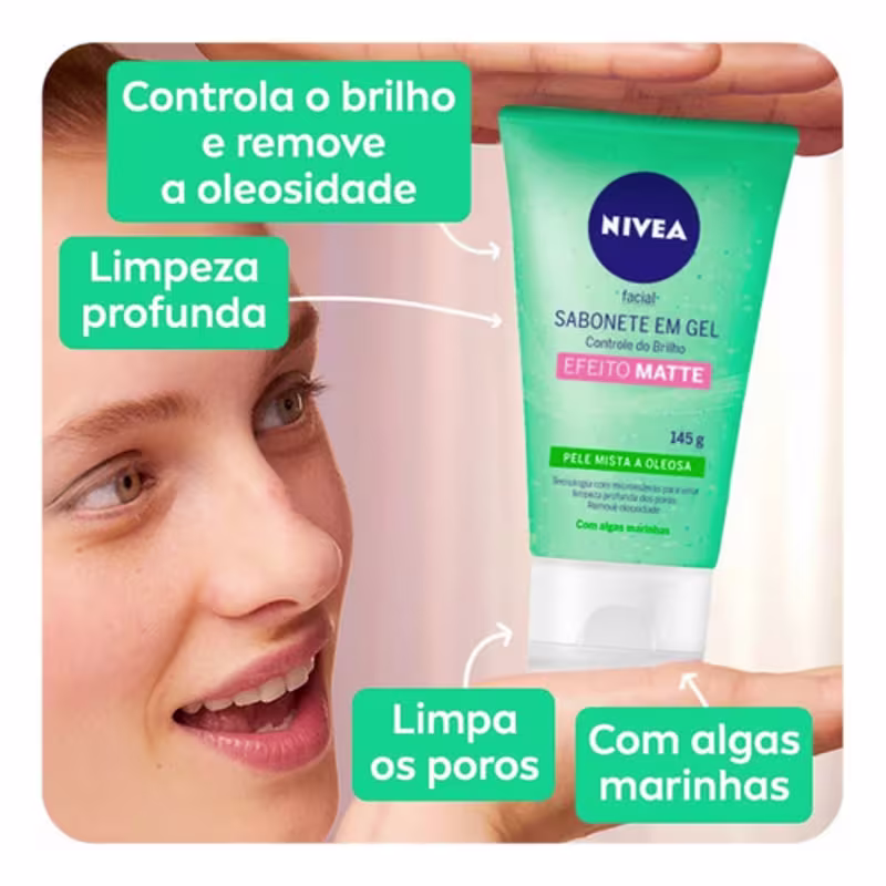 Kit Nivea Facial Matte Skin Care Sabonete Gel + Tônico