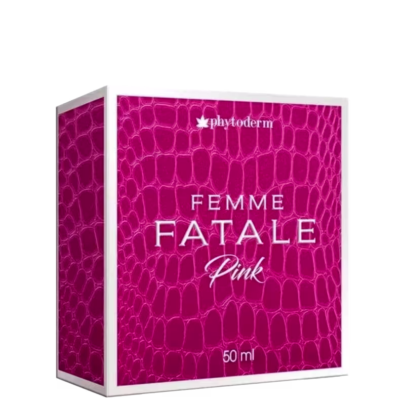 Caixa rosa com textura de couro.