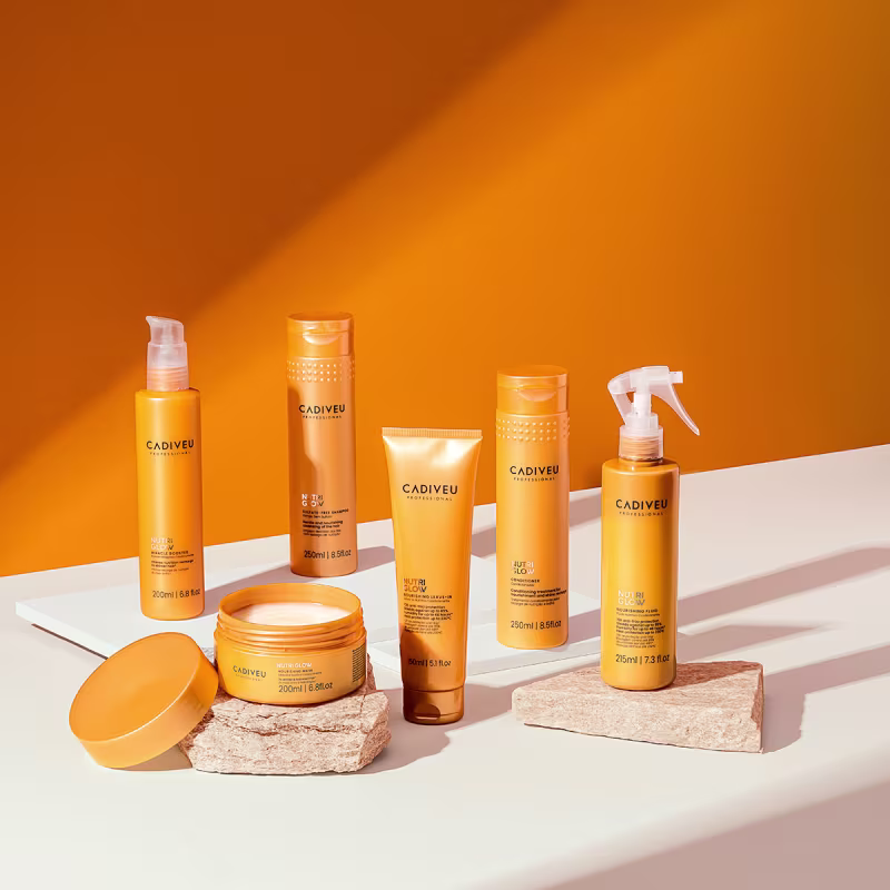 Kit Cadiveu Professional Nutri Glow Shampoo Condicionador Máscara Booster e Açaí Oil 110 (5 produtos)
