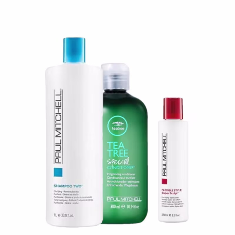 Kit Paul Mitchell Clarifying Two Sh 1L Special Cond 300ml & Super Sculpt (3 Produtos)
