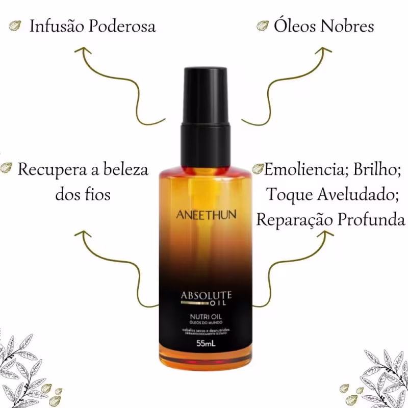 Kit Aneethun Absolute Oil - Máscara 250ml + Finalizador 210ml + Óleo 55ml