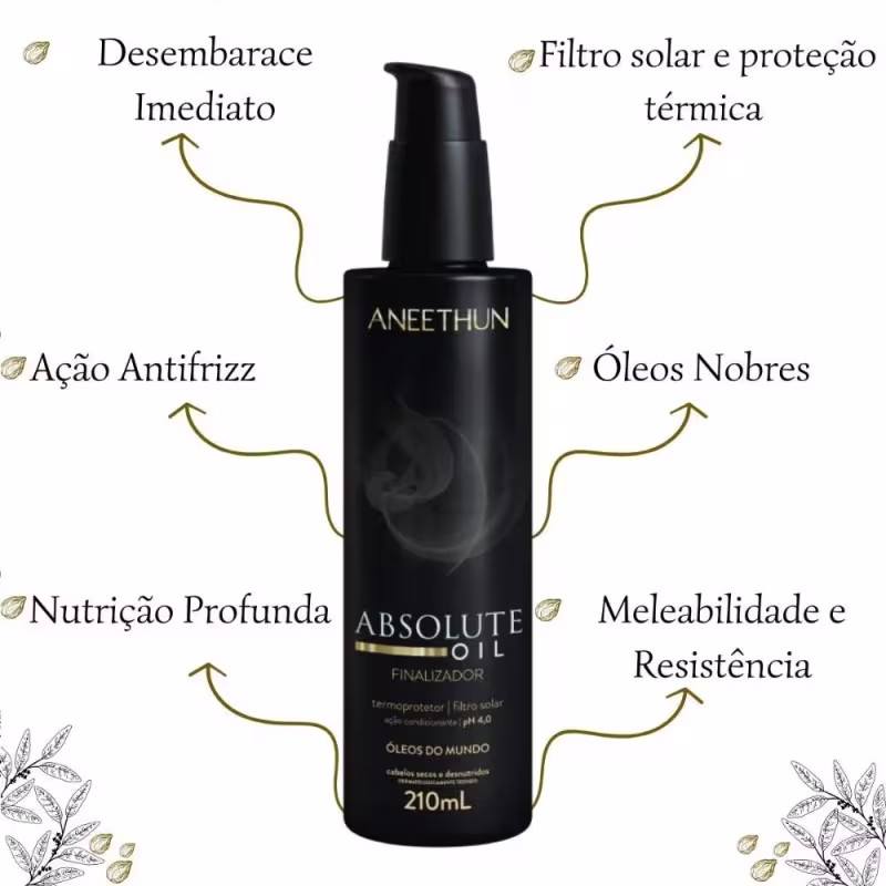 Kit Aneethun Absolute Oil - Máscara 250ml + Finalizador 210ml + Óleo 55ml