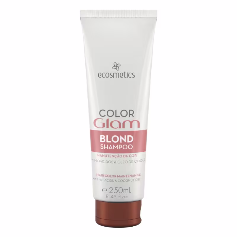 Kit Ecosmetics Color Glam Blond Shampoo 250ml, Máscara 220ml, Oil 60ml