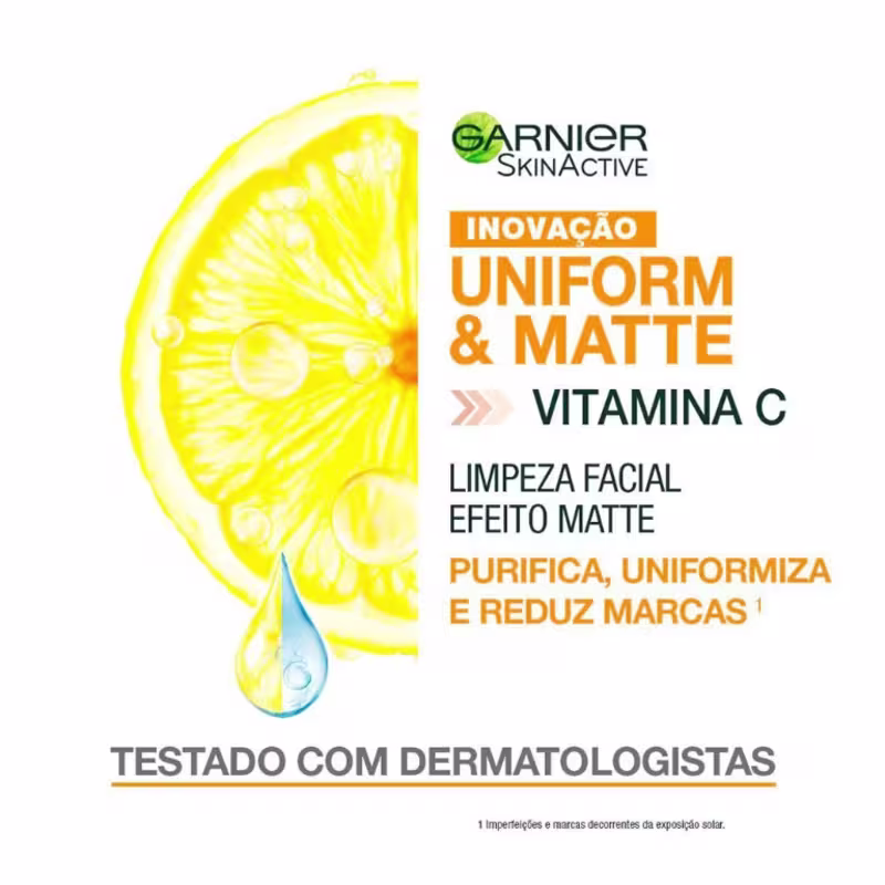 Kit Garnier Gel Espuma de Limpeza Facial 120 g + Hidratante 30 FPS Vitamina C 40 G
