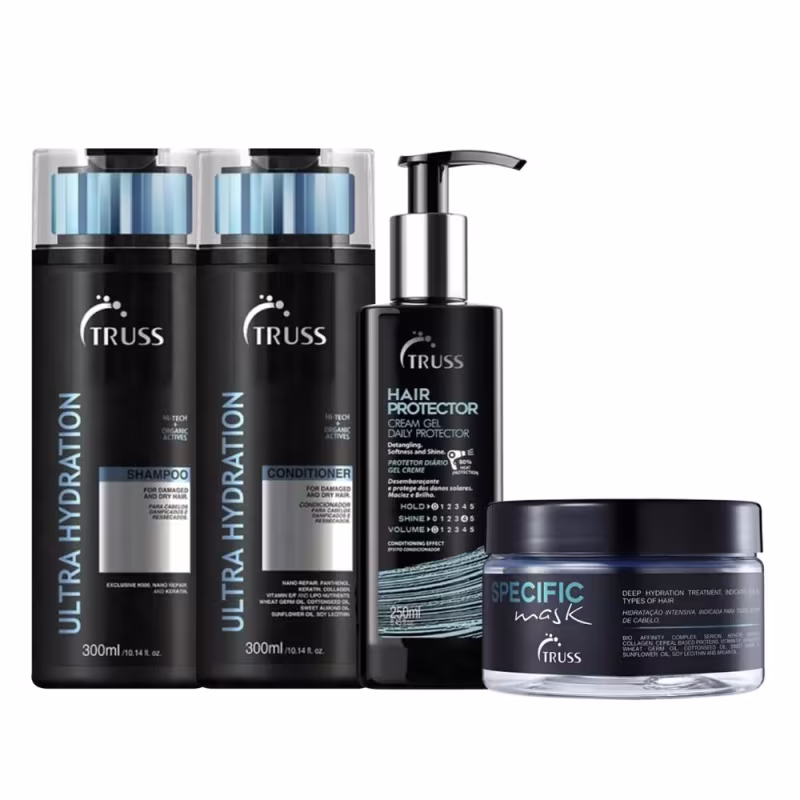 Kit TRUSS Ultra Hydration + Hair Protector + Specific Mask (4 Produtos)
