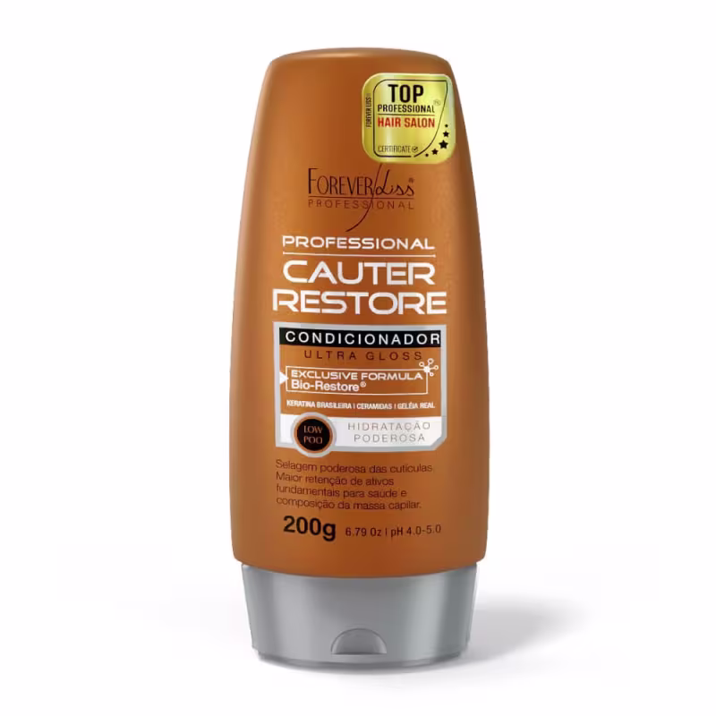 Forever Liss Kit Cauterização Shampoo Cauter Restore 300ml, Condicionador 200g
