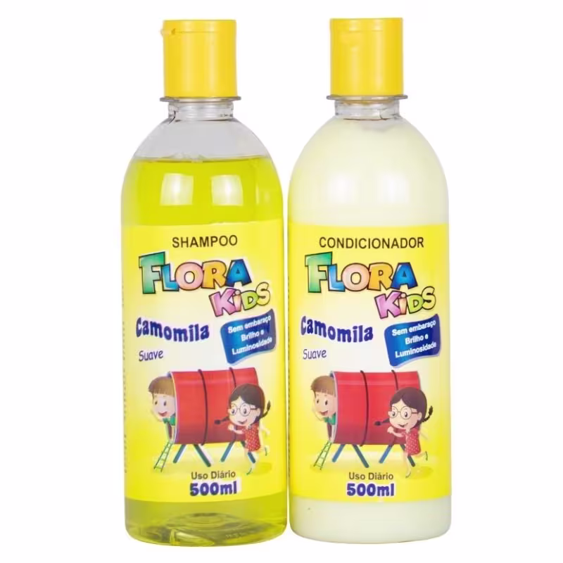 Kit Infantil Camomila Shampoo E Condicionador 500ml Flora Kids