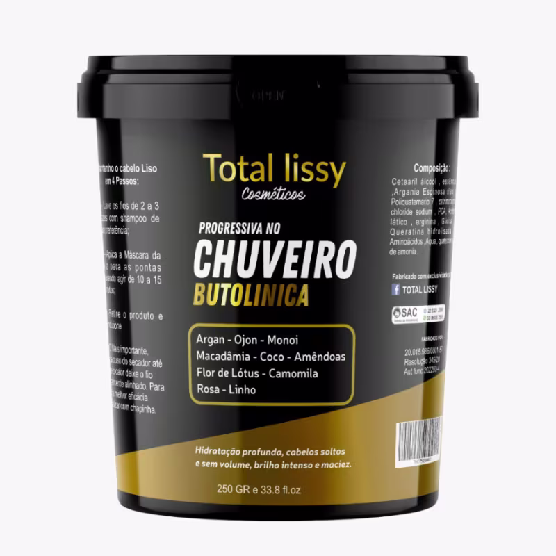 Progressiva De Chuveiro Desmaia Cabelo Efeito De Salão Liso Anti Frizz Perfeito Sem Formol Botox