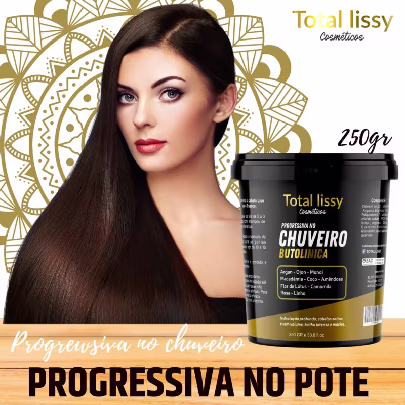 Escova Progressiva De Chuveiro Efeito Botox Desmaia Cabelo Plastica Capilar Alisamento Garantido