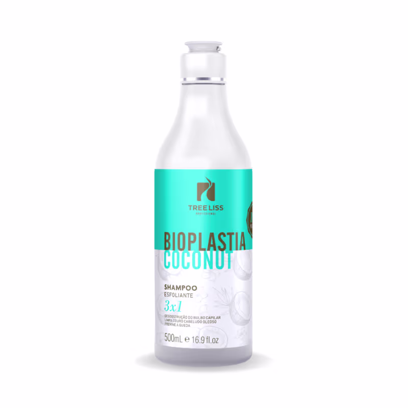 Shampoo Esfoliante Vegano Bioplastia Coconut 500ml Treeliss