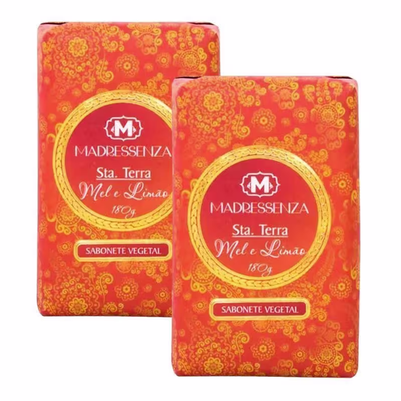 KIT 2 Sabonetes em Barra Mel e Limão Madressenza 180g