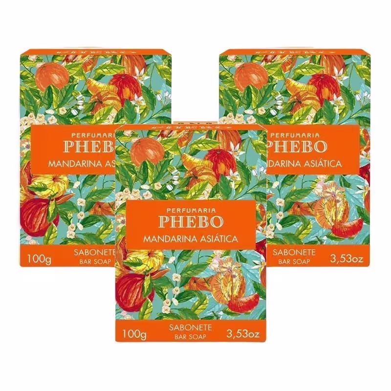 KIT 3 Sabonetes em Barra Phebo Mandarina Asiática Granado 100g