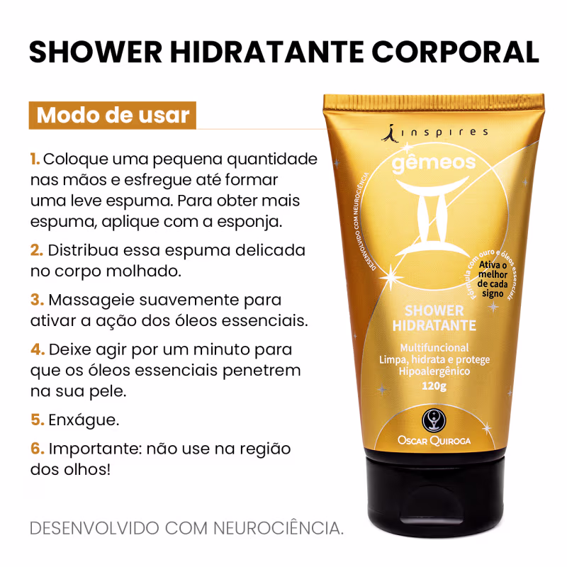 Inspires Oscar Quiroga Gêmeos - Shower Hidratante 120g