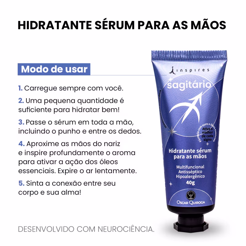 Inspires Oscar Quiroga Sagitário - Creme Hidratante para as Mãos 40g
