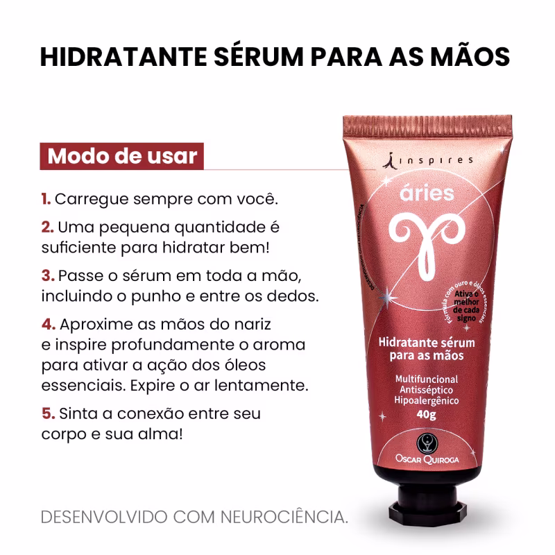 Inspires Oscar Quiroga Áries - Creme Hidratante para as Mãos 40g