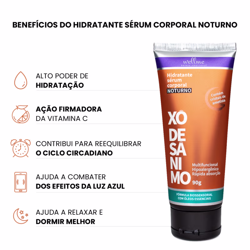 Inspires Wellme Xô Desânimo Noturno - Hidratante Sérum Corporal 90g