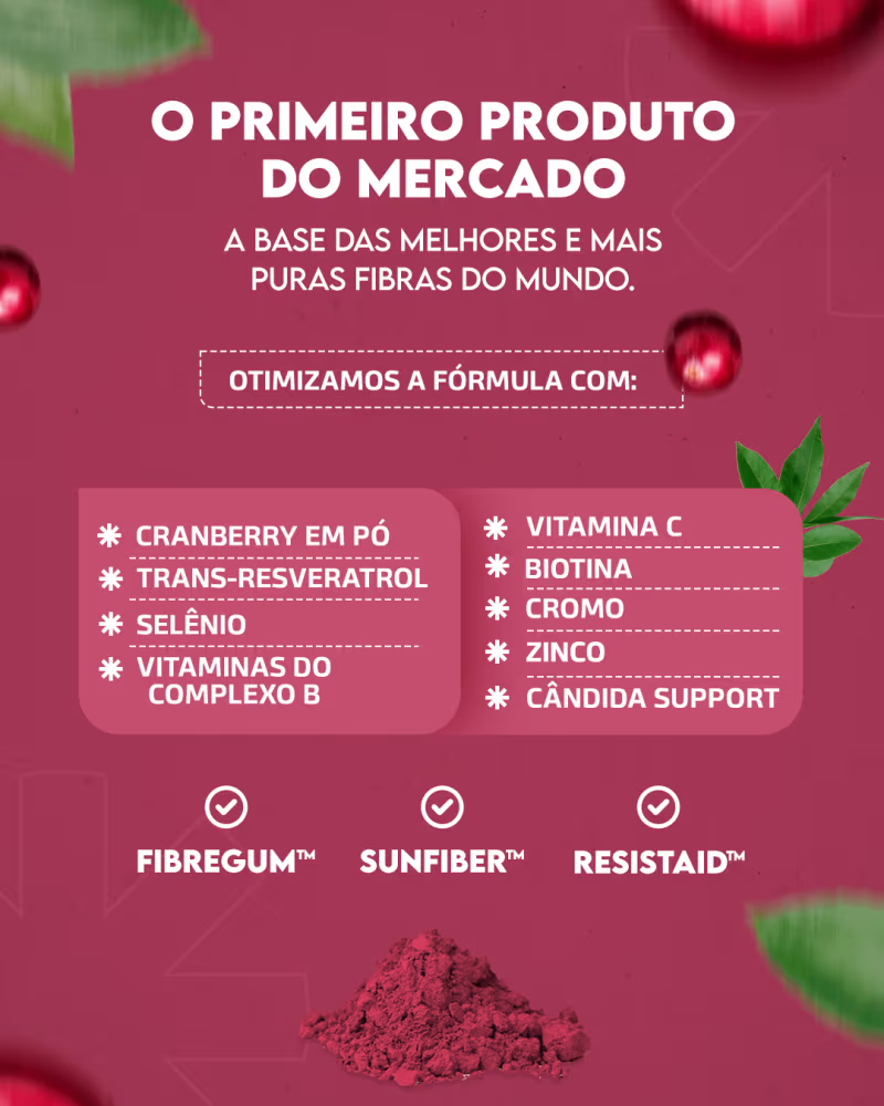 Suplemento alimentar em pó. Ele é promovido como "O primeiro produto do mercado" e é descrito como tendo uma base das "melhores e mais puras fibras do mundo".
