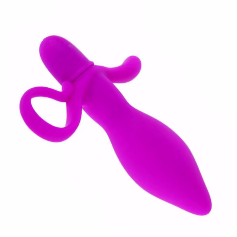 Plug Anal c/ Estimulador Lateral em Silicone Taylor 10 Vibrações Pretty Love