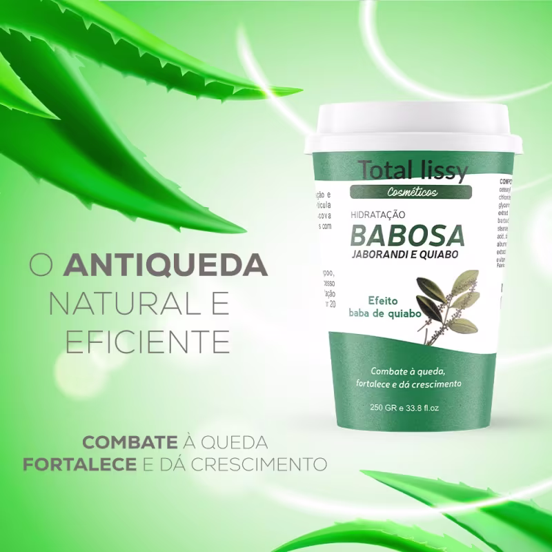 Creme De Hidratação Total Lissy Blends De Vitaminas Fortalecedora e Emoliente Babosa Aloe Vera e Baba De Quiabo