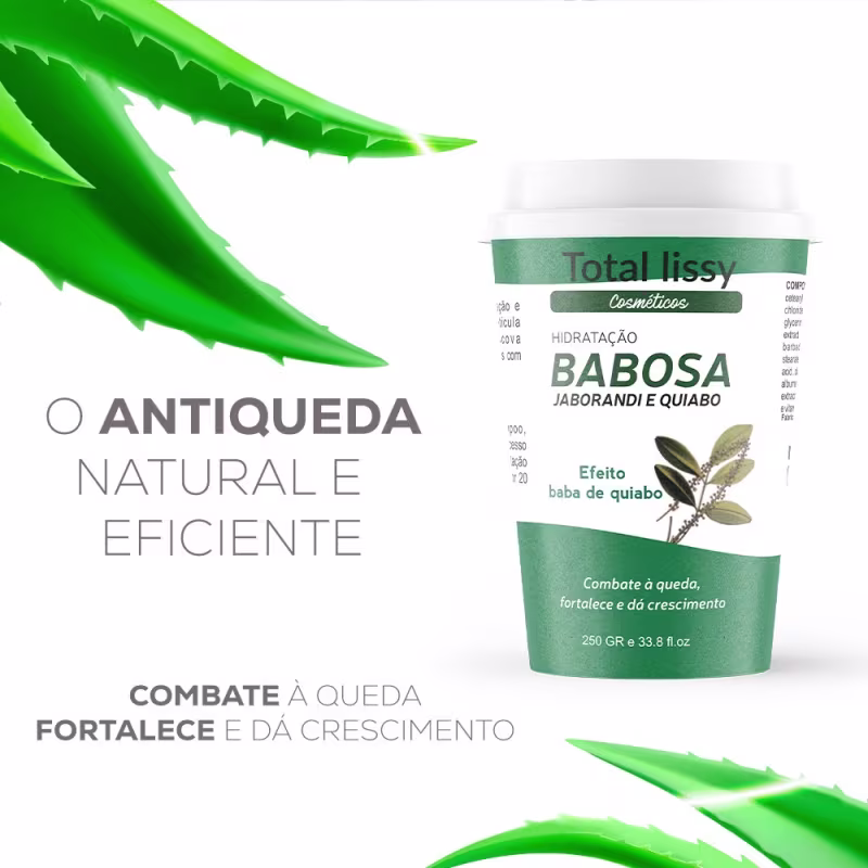 Creme De Hidratação Total Lissy Blends De Vitaminas Fortalecedora e Emoliente Babosa Aloe Vera e Baba De Quiabo