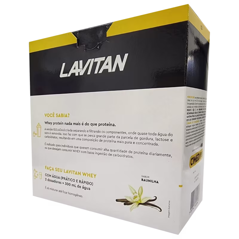 Cimed Lavitan Suplemento Alimentar em Pó Whey Isolada Baunilha 900g + 1 Dosador