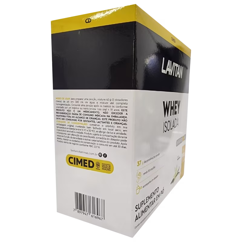 Cimed Lavitan Suplemento Alimentar em Pó Whey Isolada Baunilha 900g + 1 Dosador