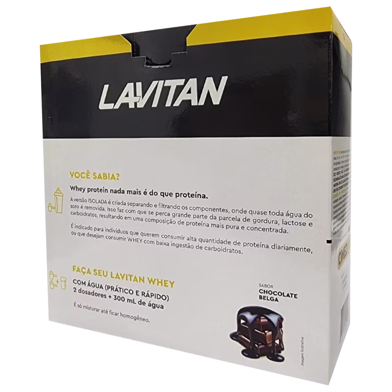 Cimed Lavitan Suplemento Alimentar em Pó Whey Isolada Chocolate Belga 900g + 1 Dosador
