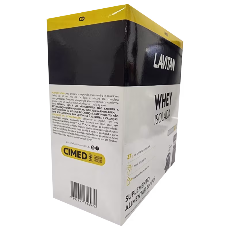 Cimed Lavitan Suplemento Alimentar em Pó Whey Isolada Chocolate Belga 900g + 1 Dosador