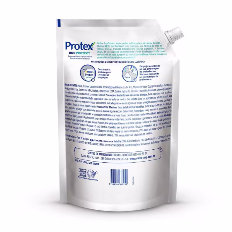 Sabonete Líquido Protex Duo Protect para as Mãos 900ml