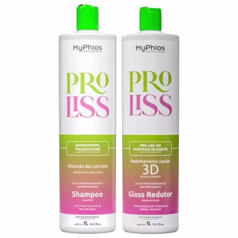 kit MyPhios Pro Liss 3D Progressiva Sem Formol 2x1L