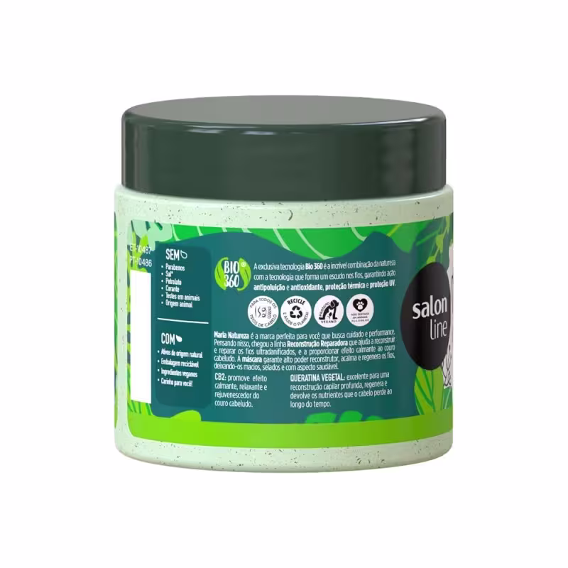 Caixa com 6 unidades de Máscara Maria Natureza Reconstrução Reparadora Salon Line 200g