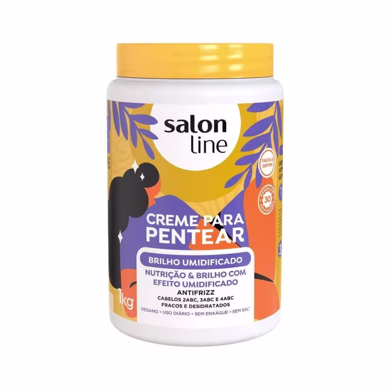 Creme para Pentear Salon Line Brilho Umidificado. Volumetria de 1kg.