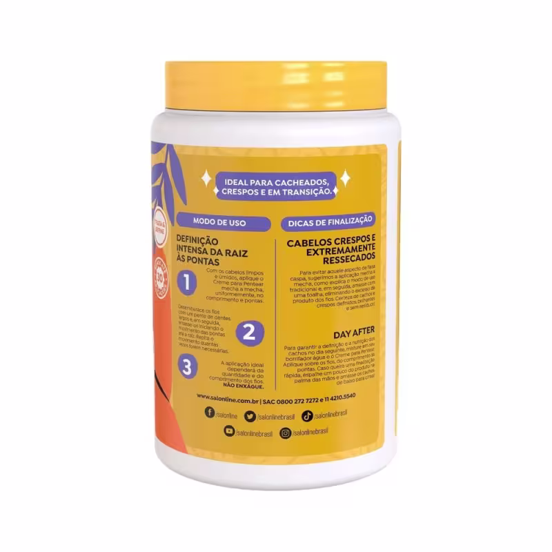 Creme para Pentear Salon Line Brilho Umidificado. Volumetria de 1kg.