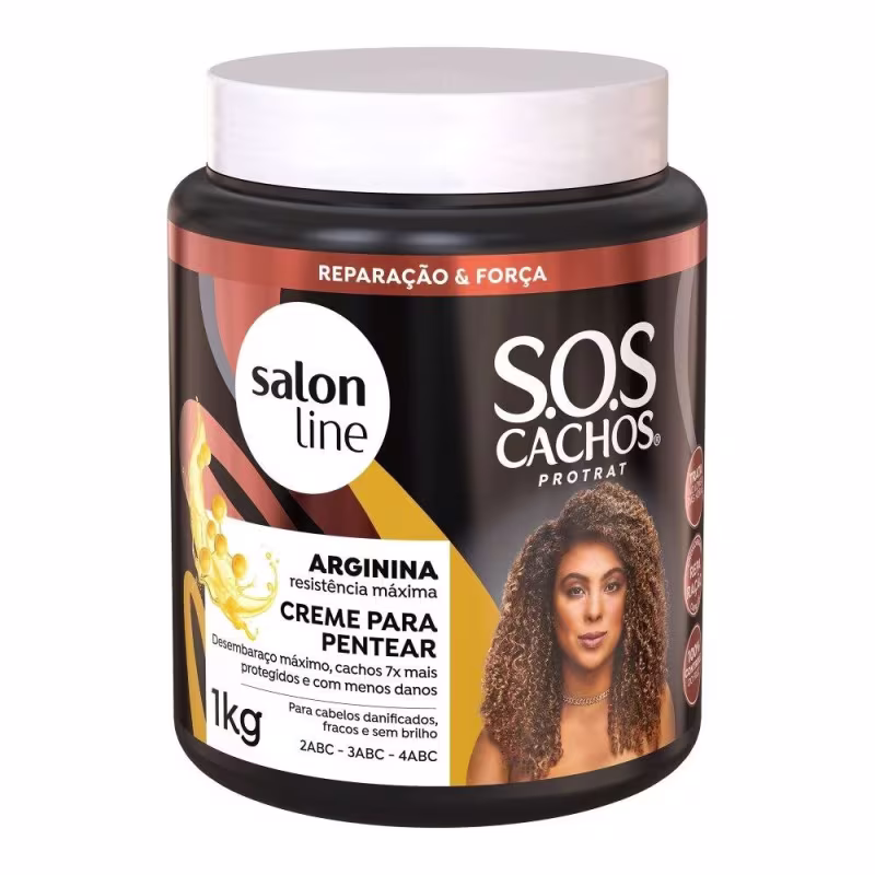 Creme para Pentear Salon Line S.O.S Cachos Arginina. Volumetria de 1kg.
