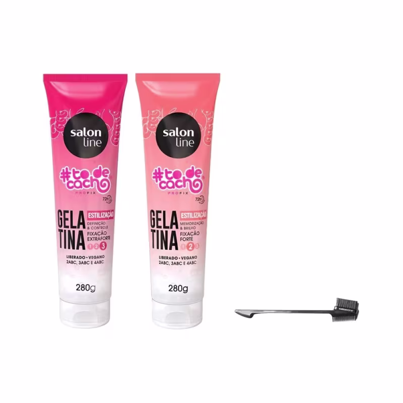 Kit Gelatinas #todecacho Fixação Forte e Extra Forte Salon Line