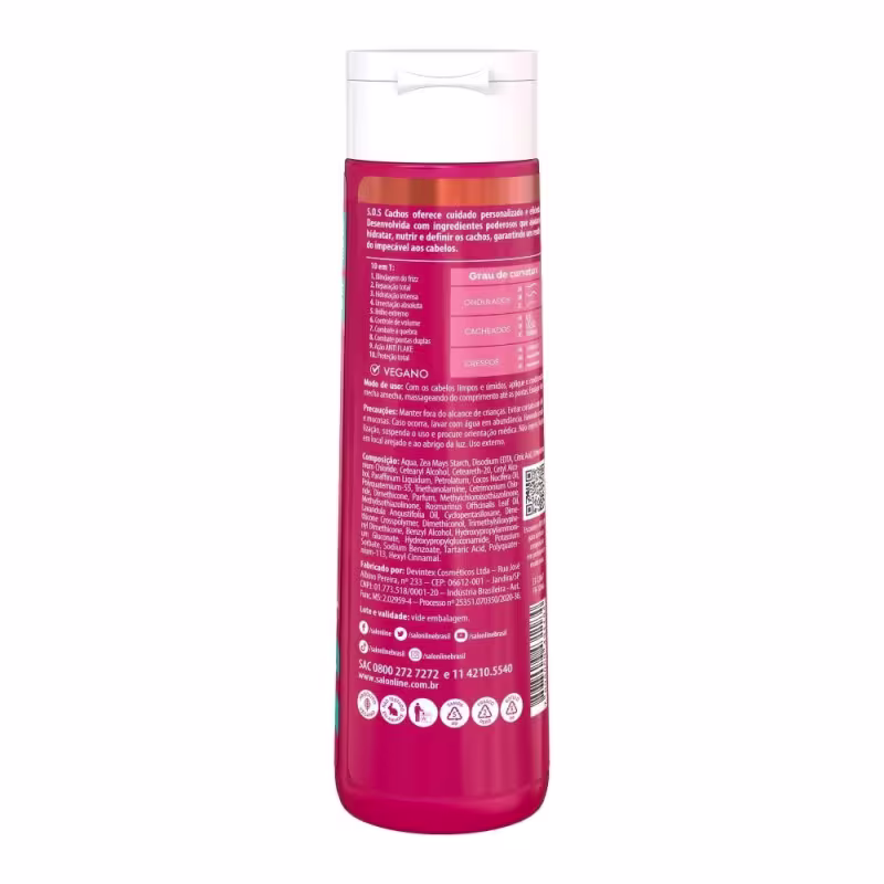 Kit Shampoo e Condicionador SOS Cachos 10 em 1 Multibenefícios Salon Line